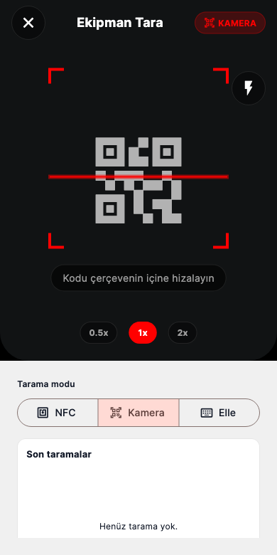 QR kamera taraması