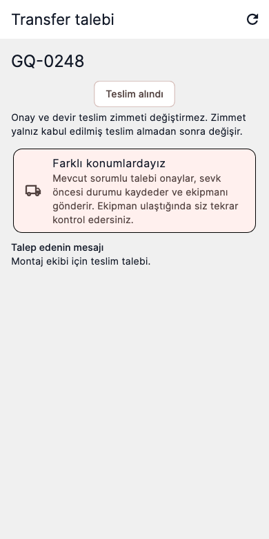 Teslim kaydı